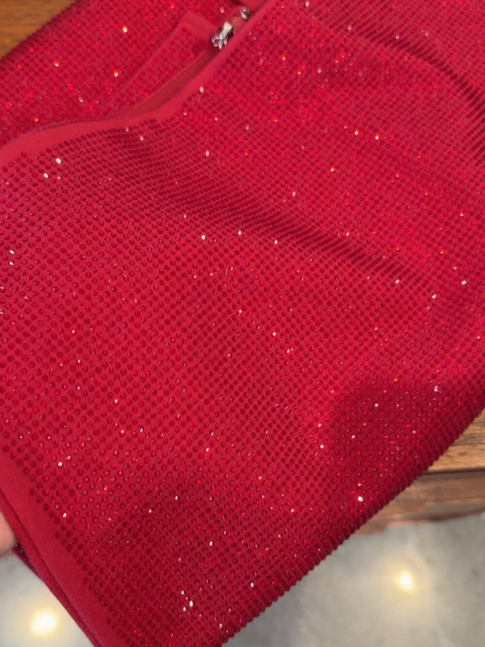 NEW STUNNING Akira Ruby Red Rhinestone Pencil Skirt - XL - Picture 6 of 17